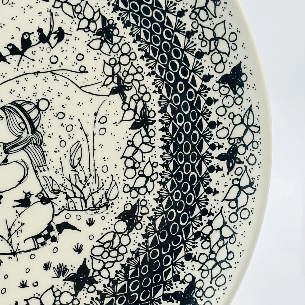 Vintage Bjorn Wiinblad Nymolle Winter The Seasons Wall Plate Denmark 10.5